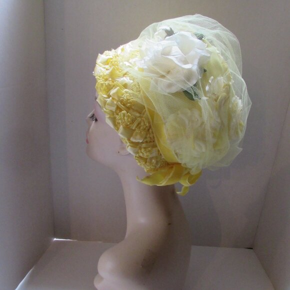 SALE Extravagant Bouffant or Bubble Hat Lemon Yellow main image 6